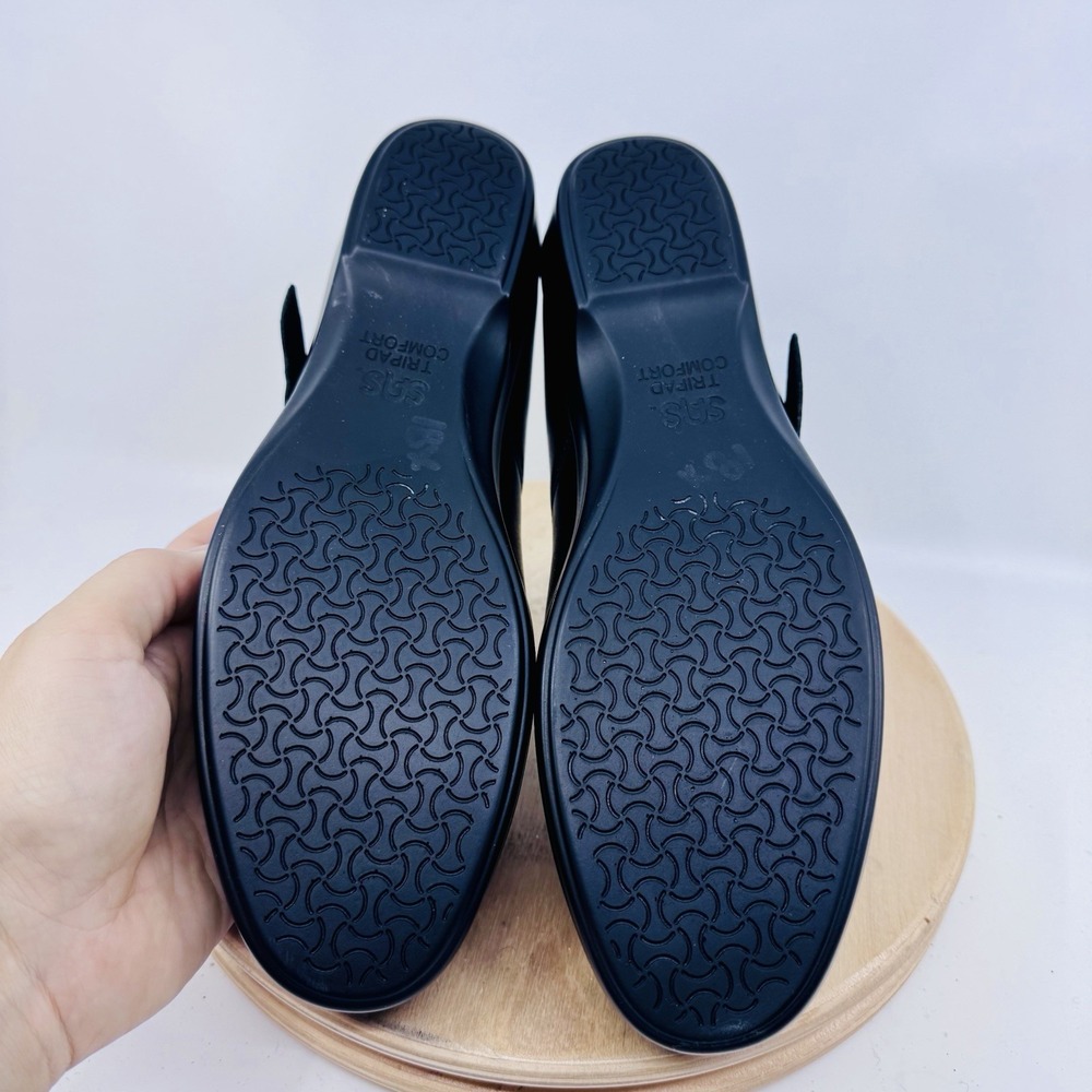 SAS Maria Mary Jane Shoes Womens 10.5 Black Leather Comfort Flats USA Classic - Picture 8 of 10